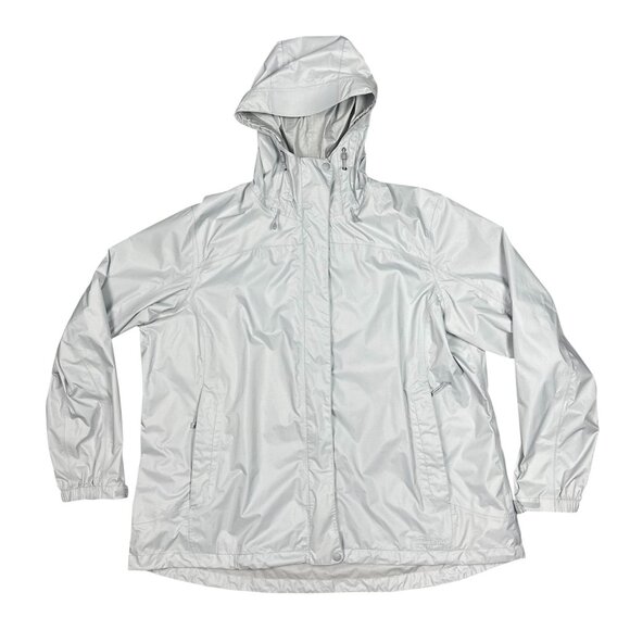 L.L. Bean Jackets & Blazers - LL Bean Trail Model Womens Rain Jacket 2X Regular Gray Hooded Lightweight